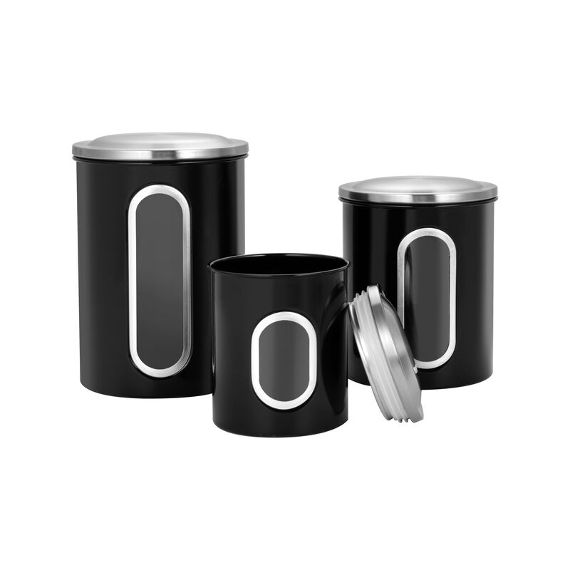 3-Piece Sealed Canister Black