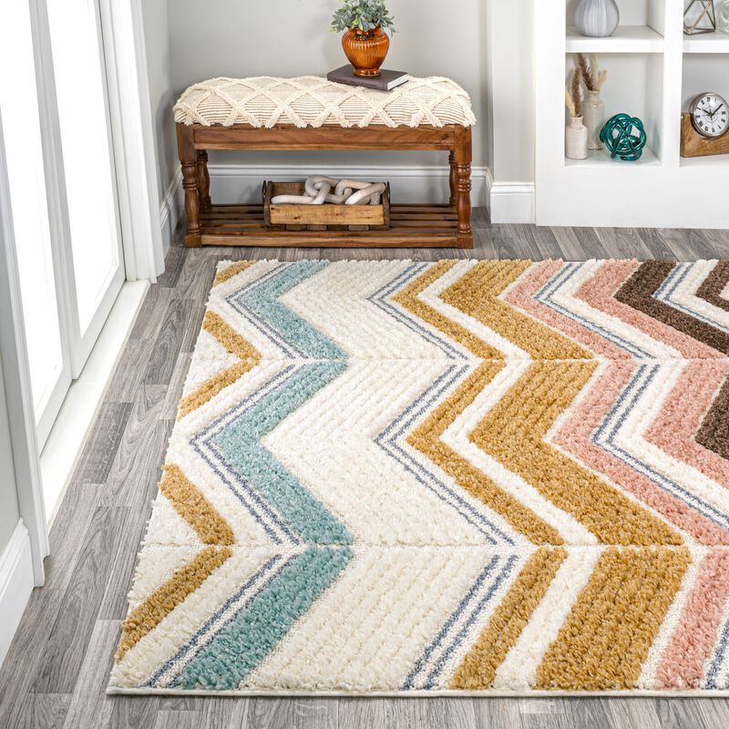 Elin Chevron High-Low Area Rug