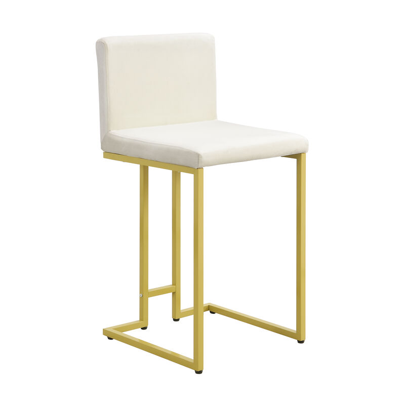 Merax Mid-Century Modern Gold Counter Height Bar Stools with Back 