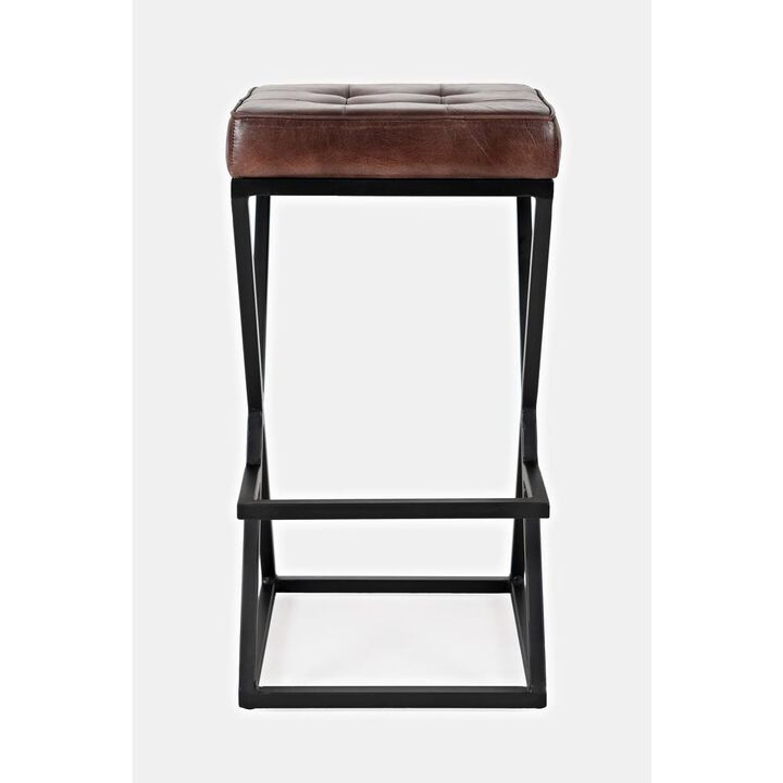 Jofran ed Modern Leather Backless Stool