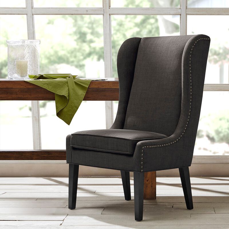 Gracie Mills Nataly Traditional Upholstered High Wing back Dining Chair