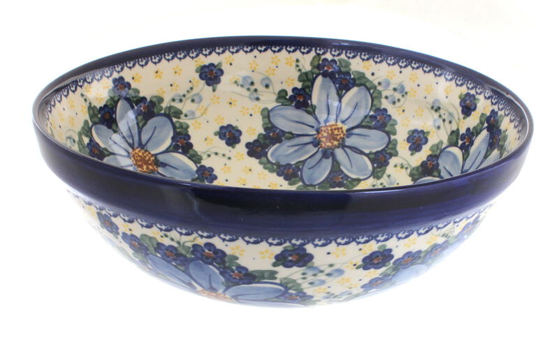 Blue Rose Polish Pottery Butterfly Medium Serving Bowl