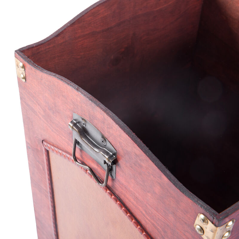 Antique Wooden Waste Can - Bin with Handle