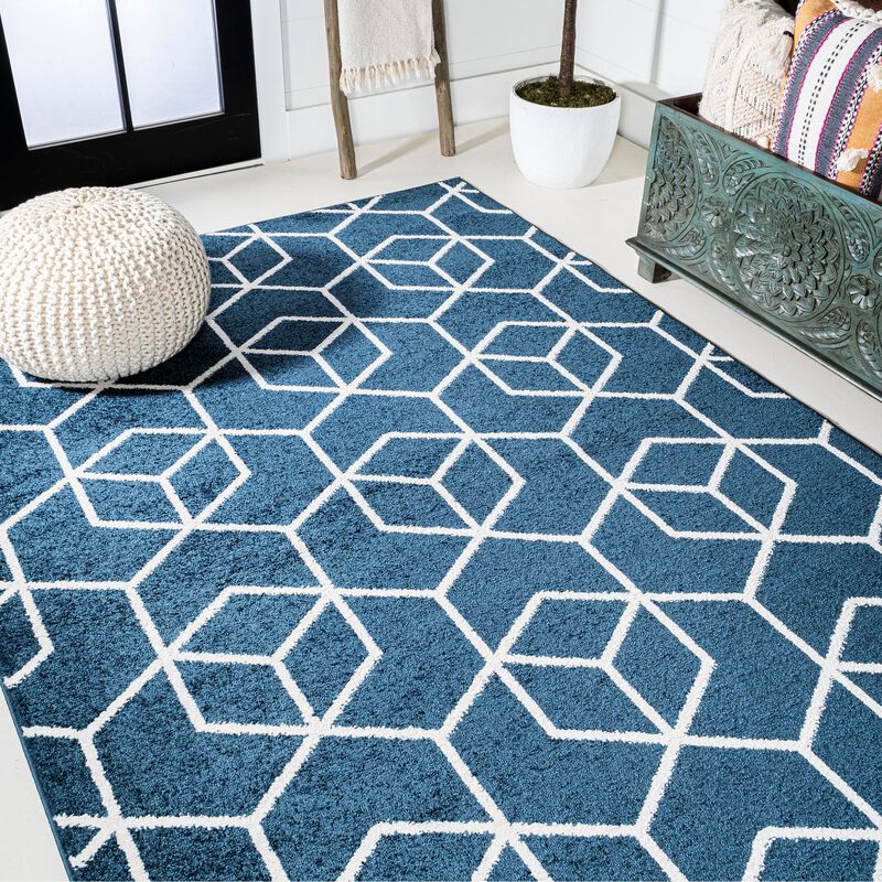 Tumbling Blocks Modern Geometric Area Rug