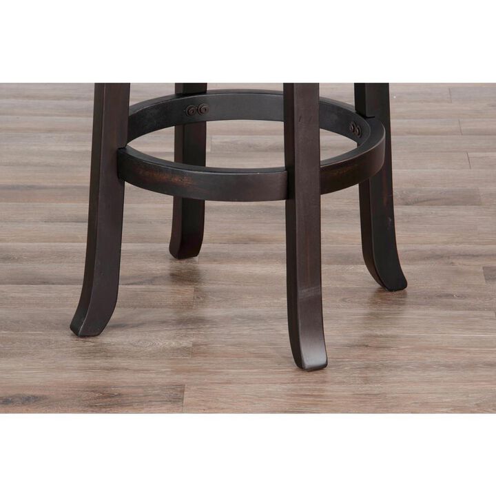 Sunny Designs Wood Bar Swivel Bar Stool with Cushion Seat