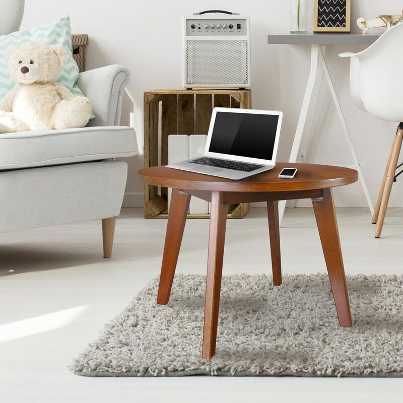 Genuine 24" Round Coffee Table with Solid American Gum - Sweet Oak