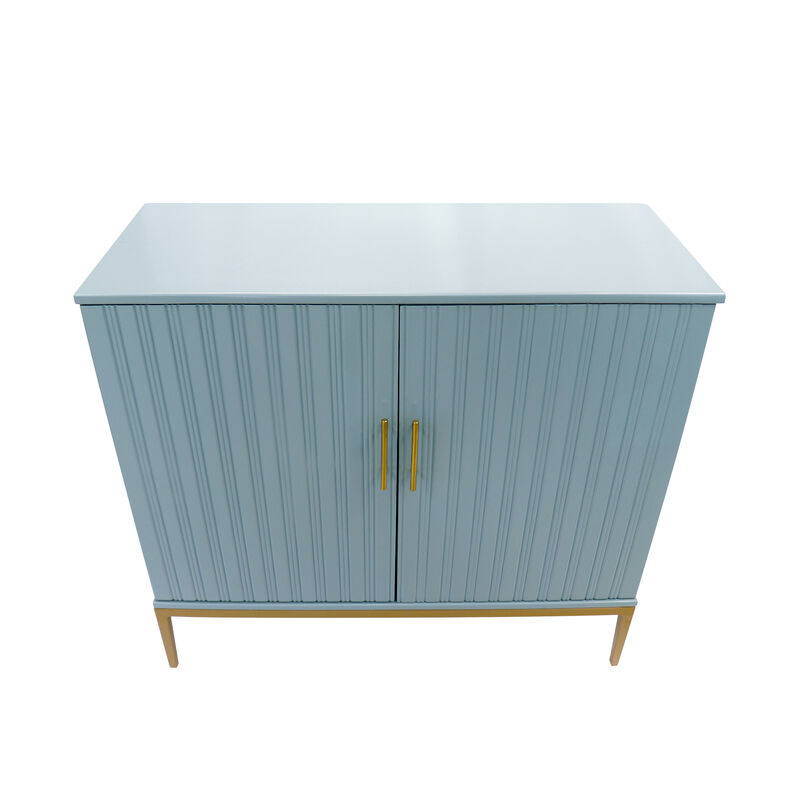 Pasargad Home Edgar & Gold Metal Frame Cabinet, Aqua