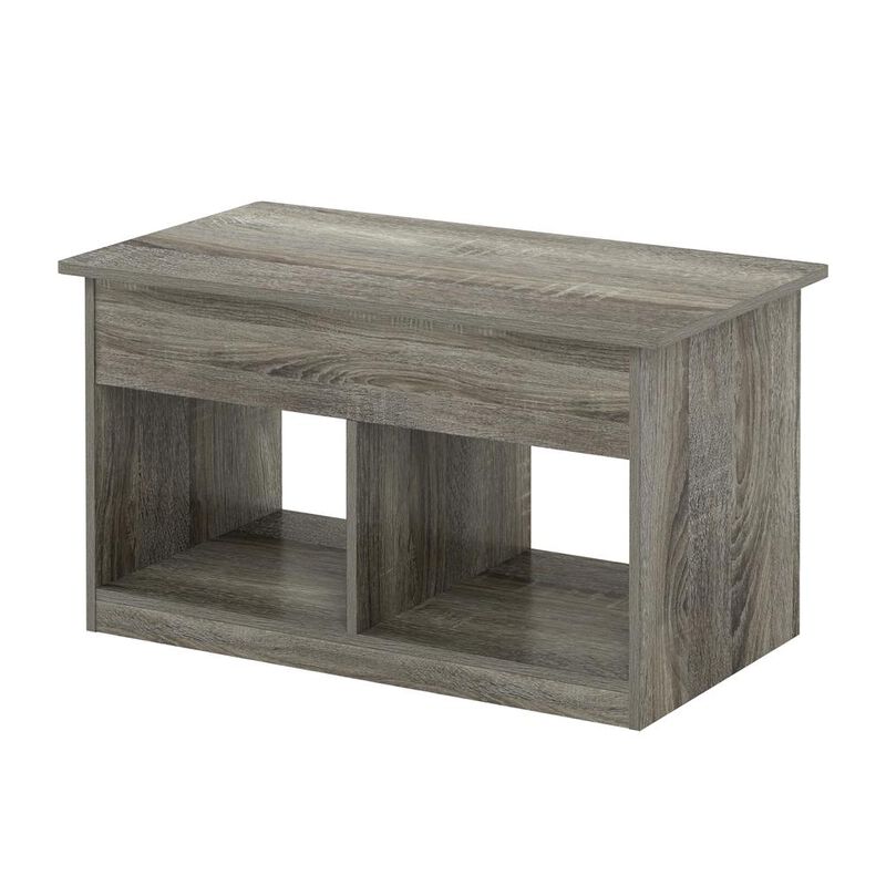 Furinno Jensen Lift Top Coffee Table, French Oak Grey