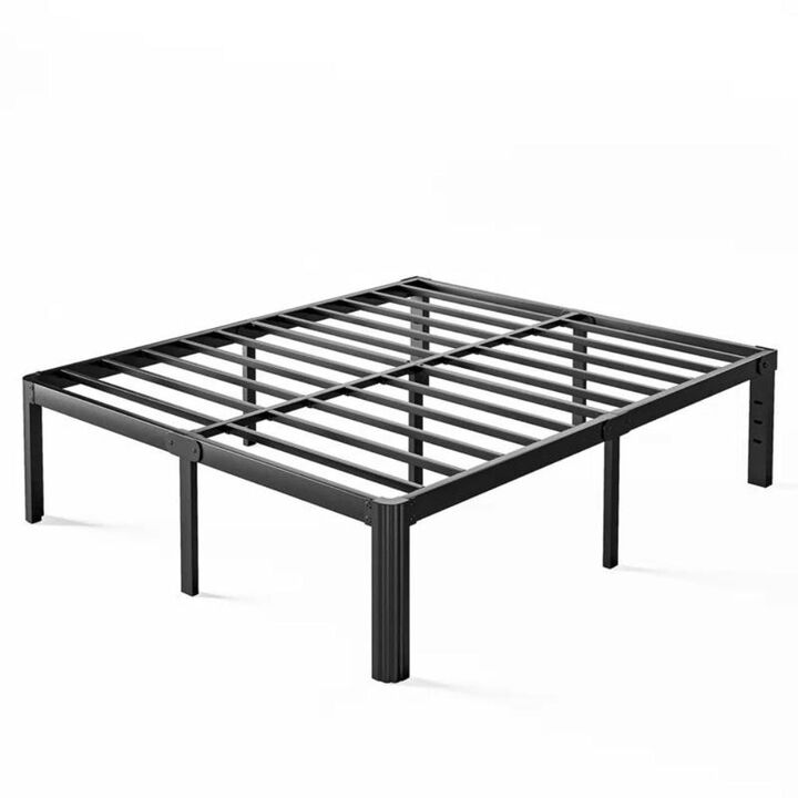 Hivvago Full size Heavy Duty Metal Bed Frame Platform with Round Edge Legs