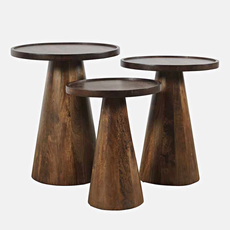 Jofran Knox Mid-Century Modern Solid Hardwood Round Accent Tables (Set of 3)