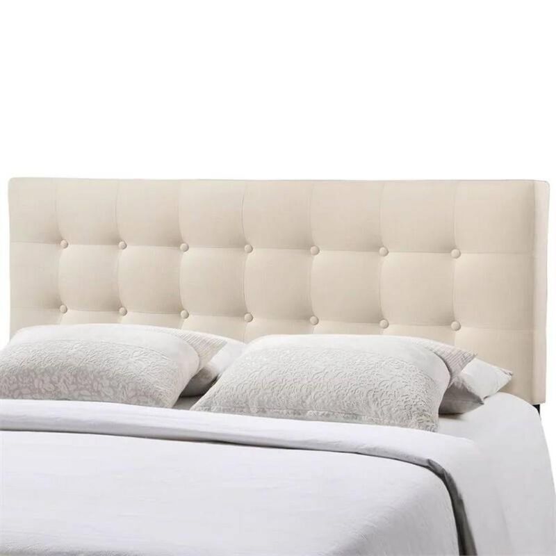 Modern Fabric Upholstered Button Tufted Headboard