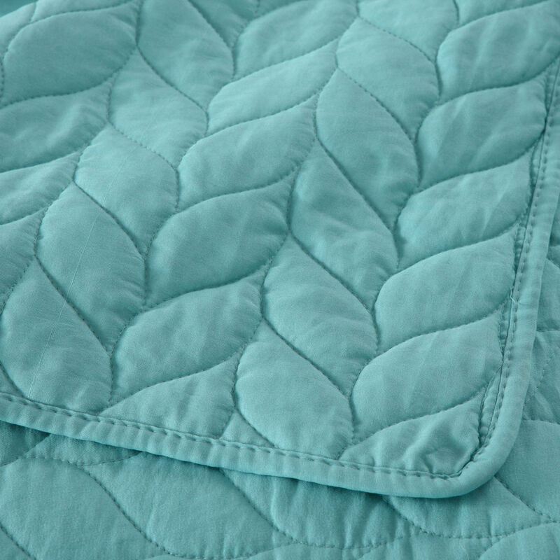 MarCielo 3 Piece Lightweight Bedspread Quilt Set Leaf