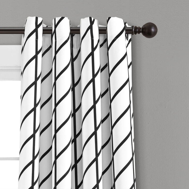 Feather Arrow Geo Light Filtering Window Curtain Panels