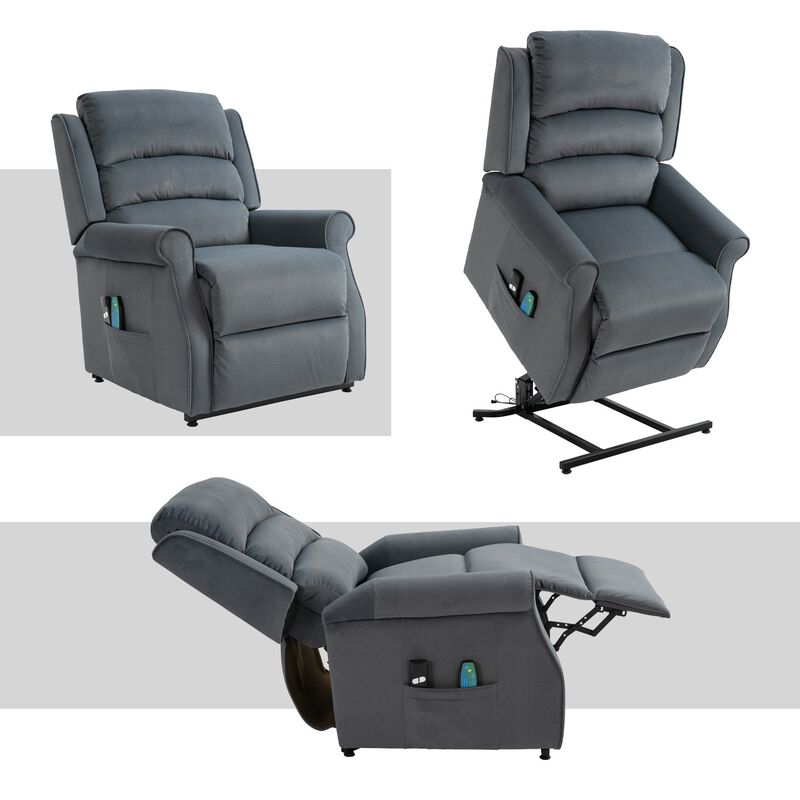 MONDAWE Chenille Fabric Power Lift Recliner Chair for Elderly with 8-Point Massage and Remote Control