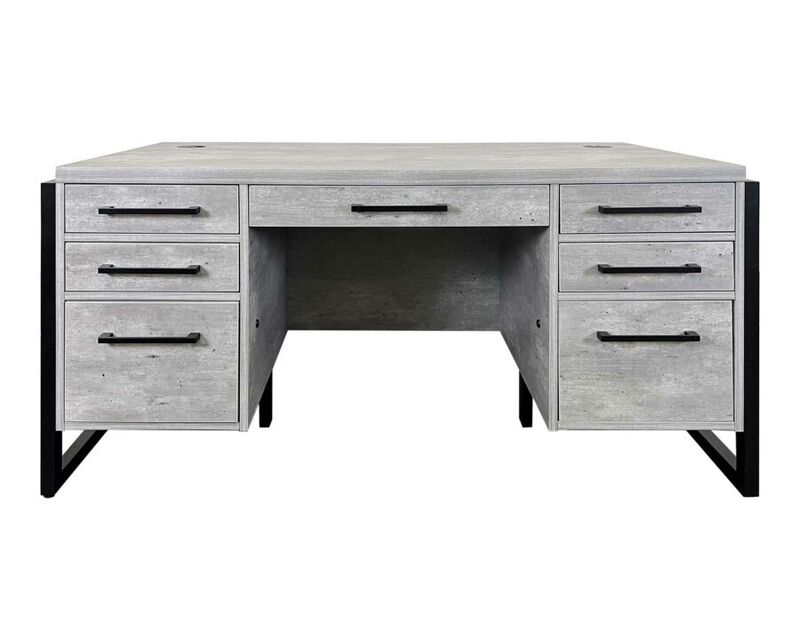 Mason 66" Double Pedestal Desk in Grey