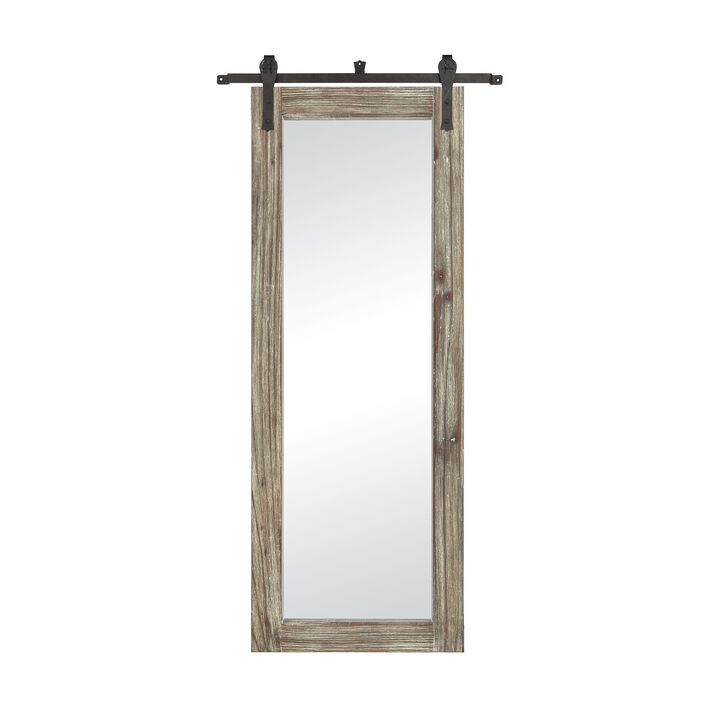 70" Distressed Gray and Bronze Rectangular Framed Large Wall Mirror