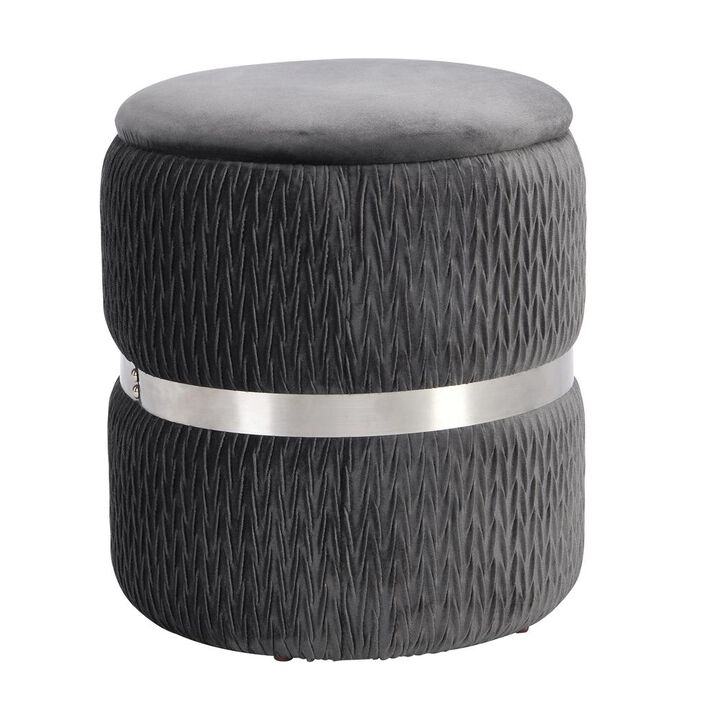 Techni Mobili Storage Ottoman, Grey