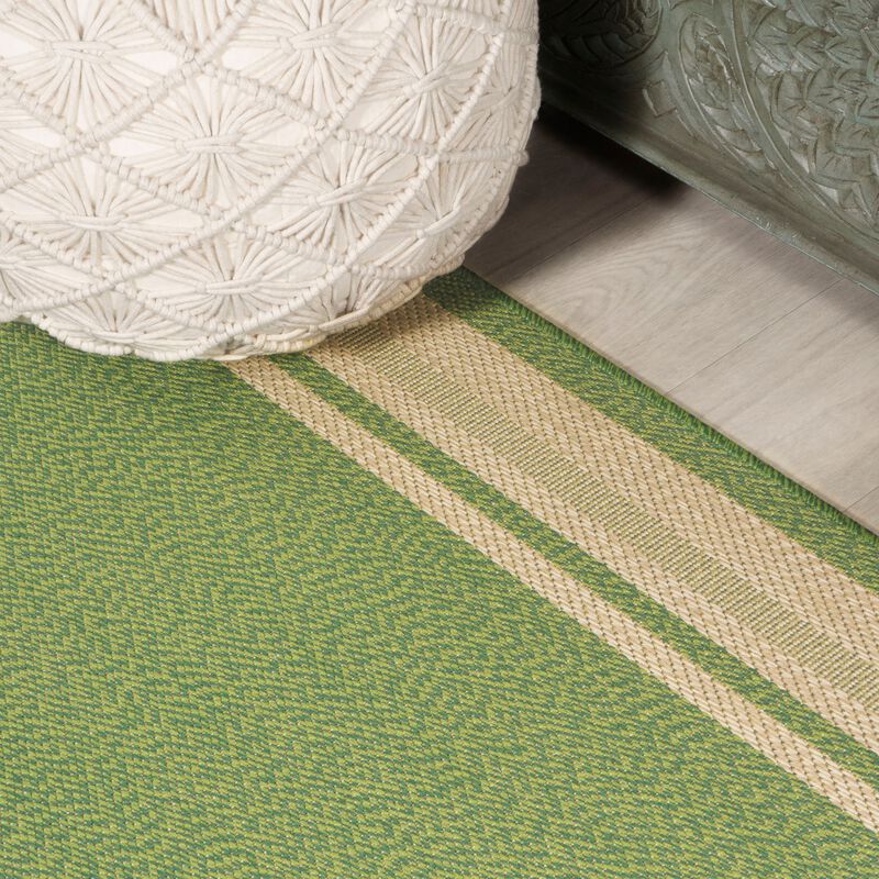 James Modern Border Stripe Indoor/Outdoor Area Rug