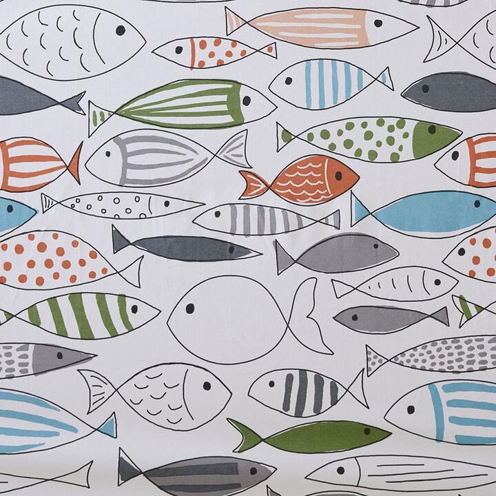 Belen Kox Sardinia Fish Print Shower Curtain, Belen Kox