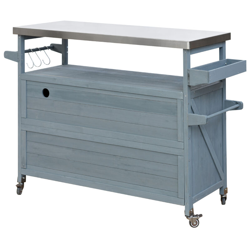 Merax Outdoor Kitchen Island Rolling Bar Cart