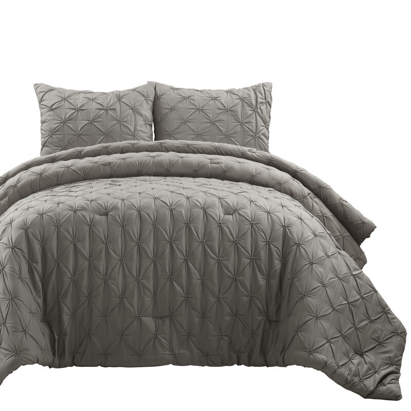 Ravello Pintuck 100% Cotton Comforter 3-Pc Set