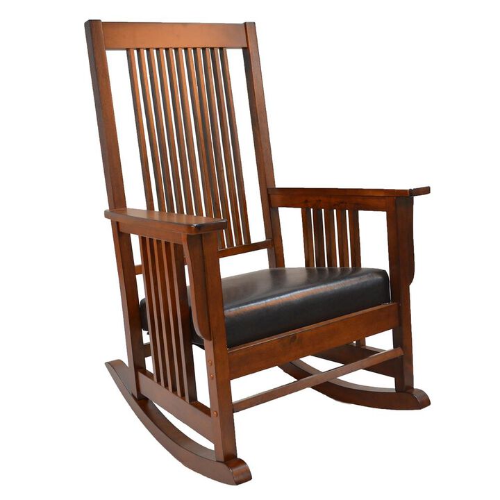 Carolina Living Chestnut Mission Rocker - Brown Upholstery