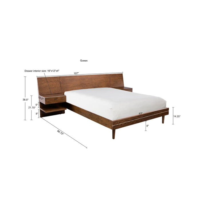 Clark Queen Bed with 2 Nightstand