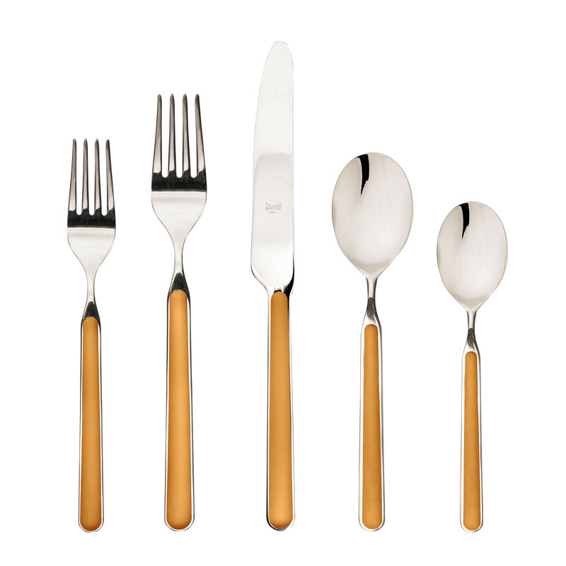 Fantasia 5-Piece Flatware Set in Mustard