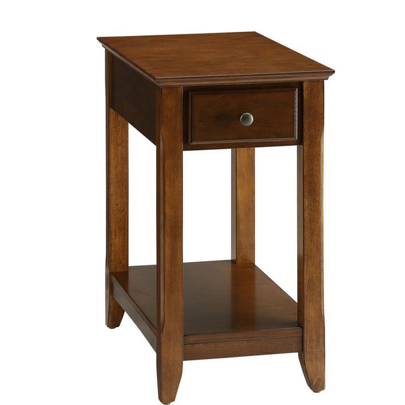 Smart Looking Side Table, Walnut Brown-Benzara