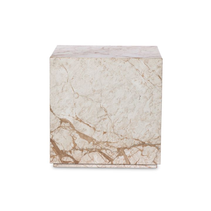 Modern Marble Plinth End Table