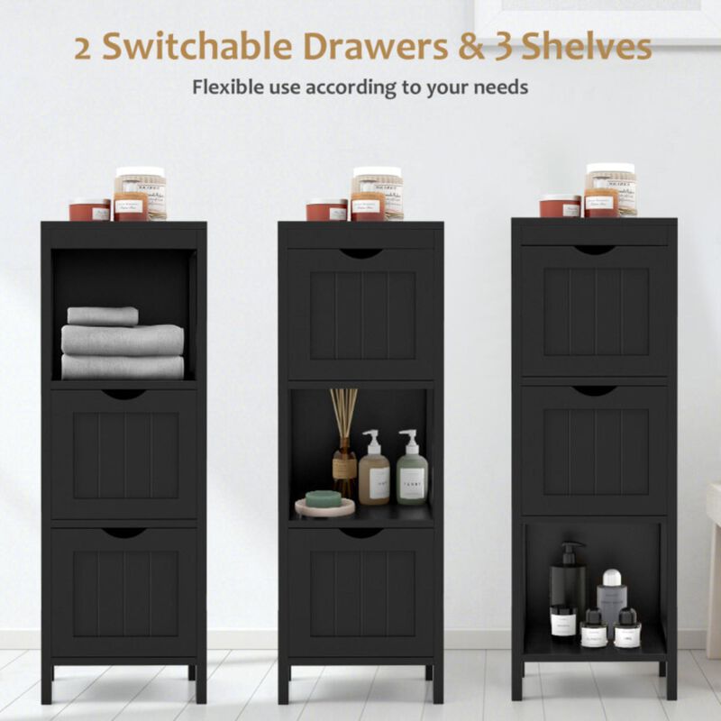 Hivvago Freestanding Storage Cabinet with 2 Removable Drawers for Bathroom