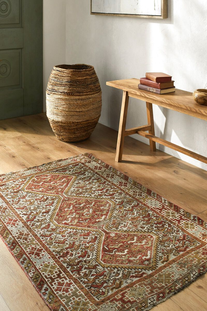 District Loom Antique Persian Shiraz Accent Rug-Havre