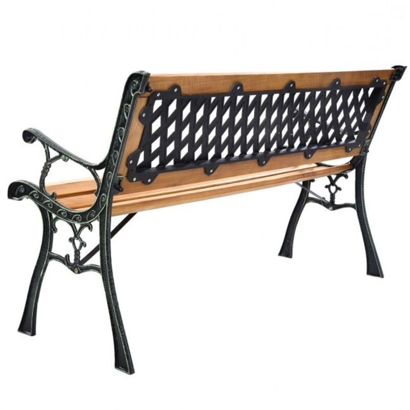 Hivvago FarmHome Outdoor Patio Park Cast Iron Garden Porch Chair Bench