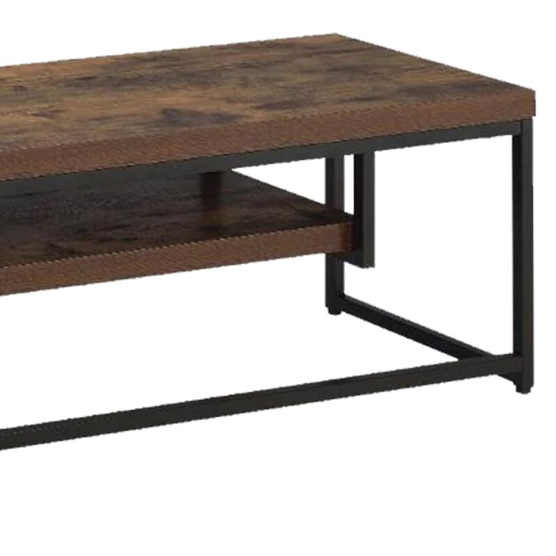 ACME Bob TV Stand, Weathered Oak & Black