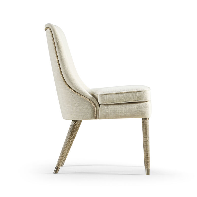 Shoal Linen & Grass Cloth Side Chair