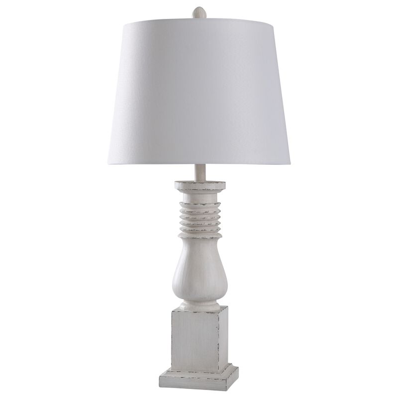 Old White Istress Table Lamp (Set of 2)