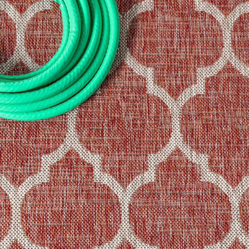 Trebol Moroccan Trellis Textured Weave Indoor/Outdoor Runner Rug