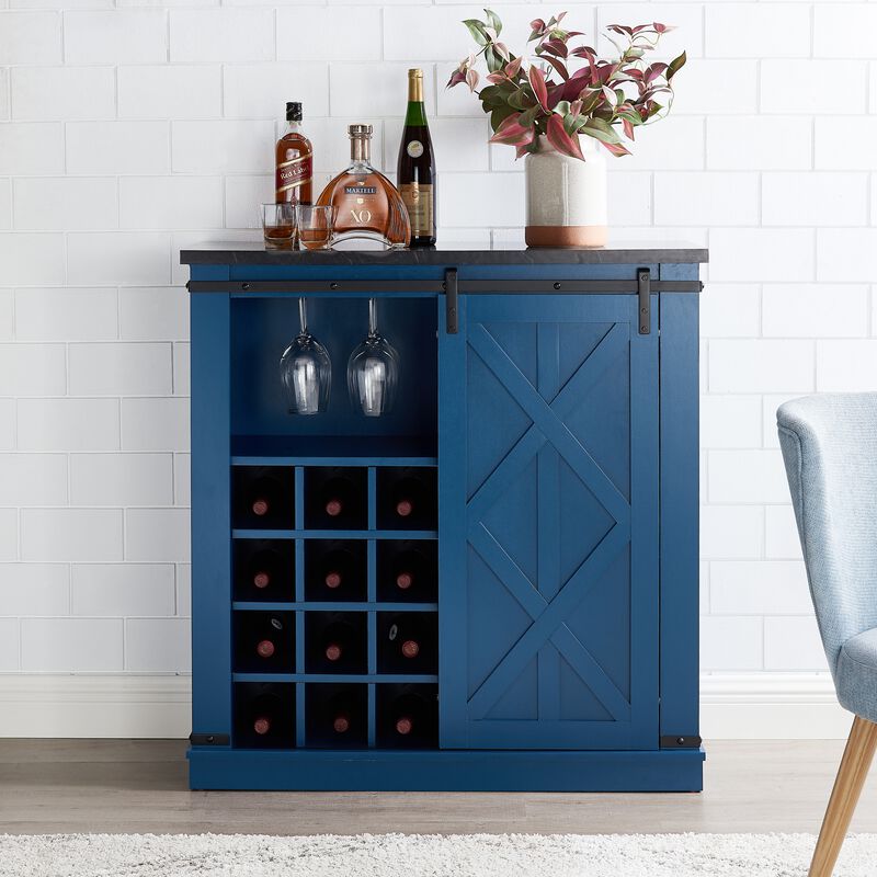 FESTIVO Rustic Wine Bar Cabinet: Space-Saving Storage Solution