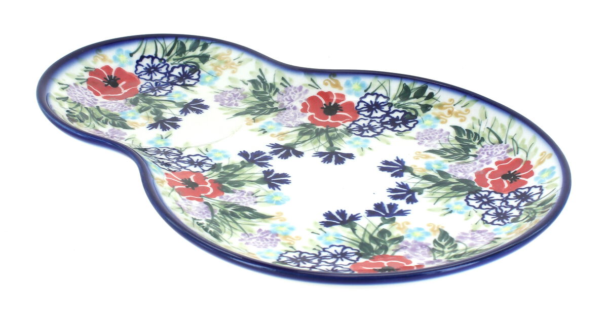 Blue Rose Polish Pottery Lavender Fields Oval Breakfast Plate