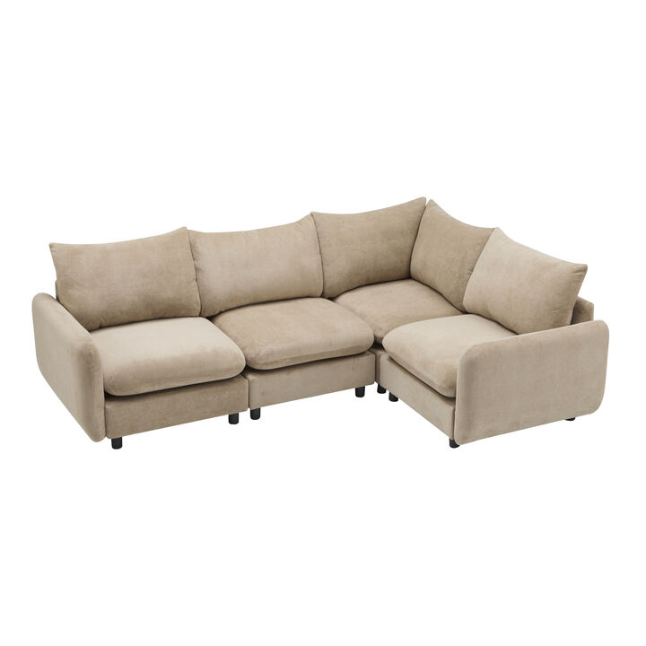 Christopher Knight Home Zane 4 Piece Modern Upholstered Modular Sectional Sofa Set