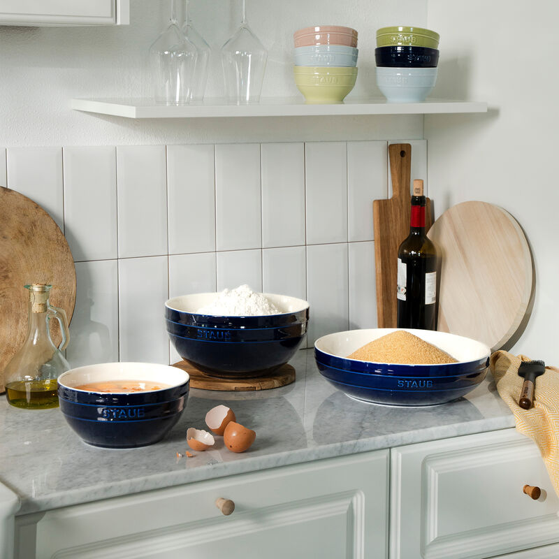 Staub Ceramic 2-pc Nested Mixing Bowl Set - Dark Blue