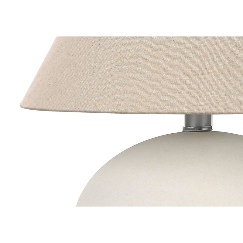 Monarch Specialties I 9631 - Lighting, 16"H, Table Lamp, Cream Shade, Cream Ceramic, Contemporary