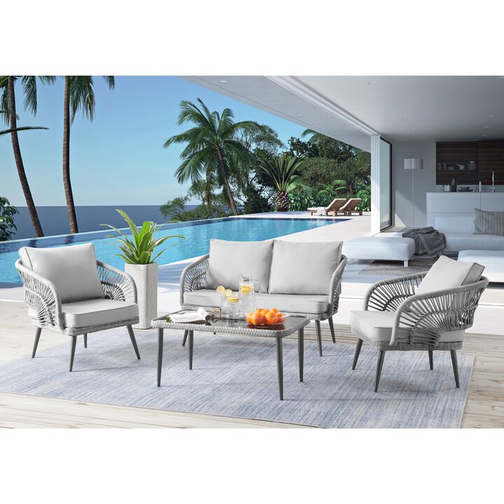 Inspired Home Arsema  Outdoor 4pc Seating Group