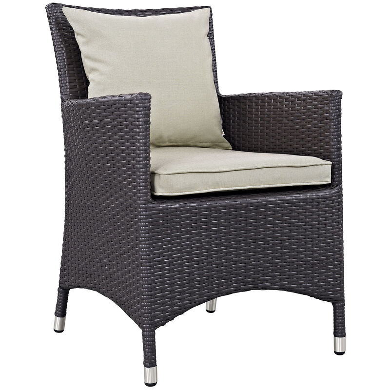 Convene Dining Outdoor Patio Armchair - Espresso Beige