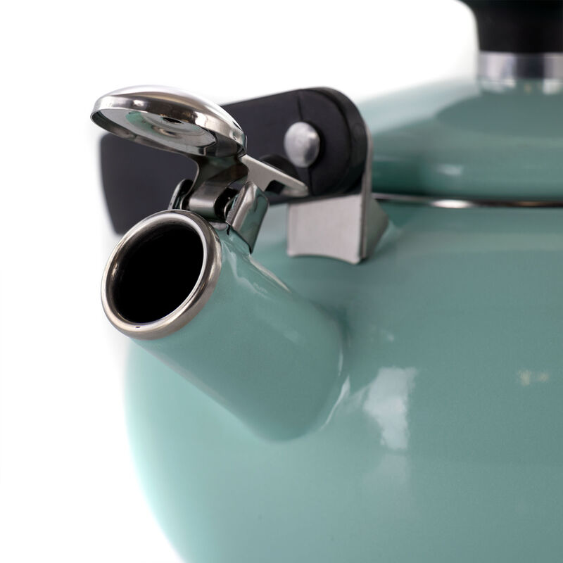 Kenmore 1.5 Quart Enamel On Steel Whistling Tea Kettle in Blue