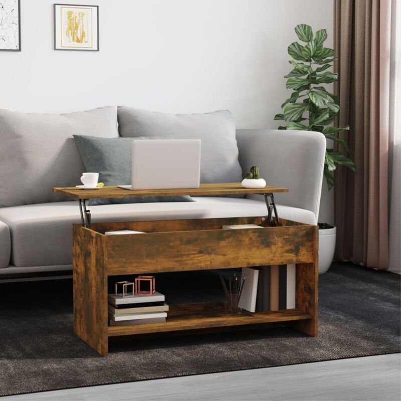 vidaXL Coffee Table Smoked Oak 40.2"x19.7"x20.7" Engineered Wood