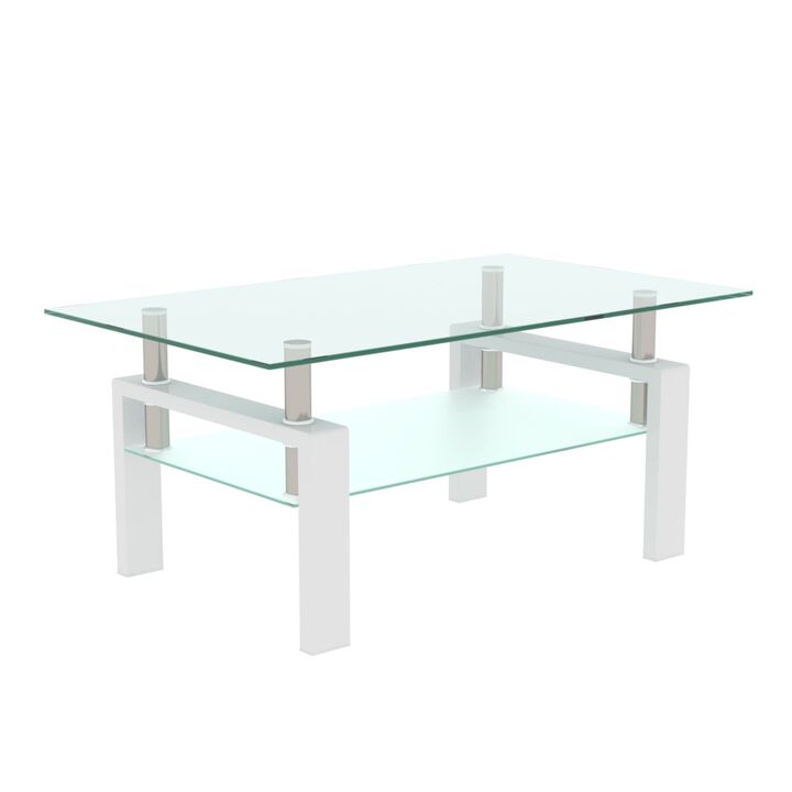 Clear Modern Side Center Table for Living Room - Sleek Style and Versatile