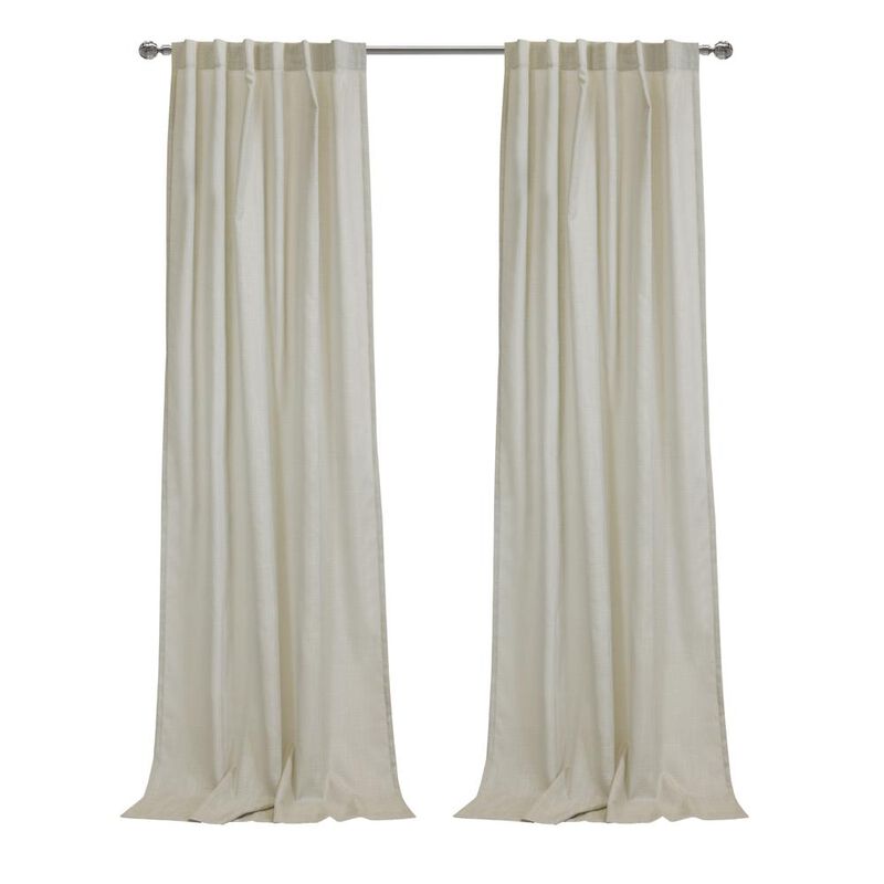 Habitat Bolton Light Filtering Dual Header Semi Sheer Slub Textured Weave Blends with Any Decor Curtain Panel Linen