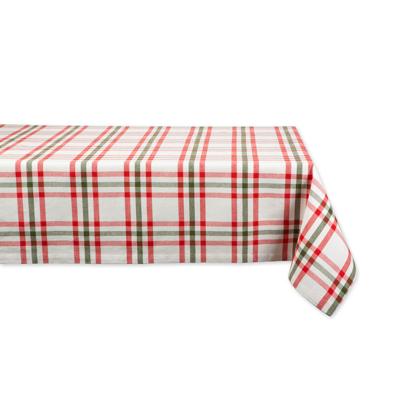 52" Red and White Round Nutcracker Plaid Table Cloth