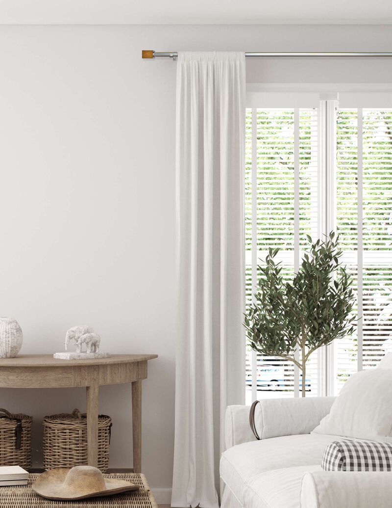 Linen Avenue Wood Rectangle Single Window Curtain Rod Set